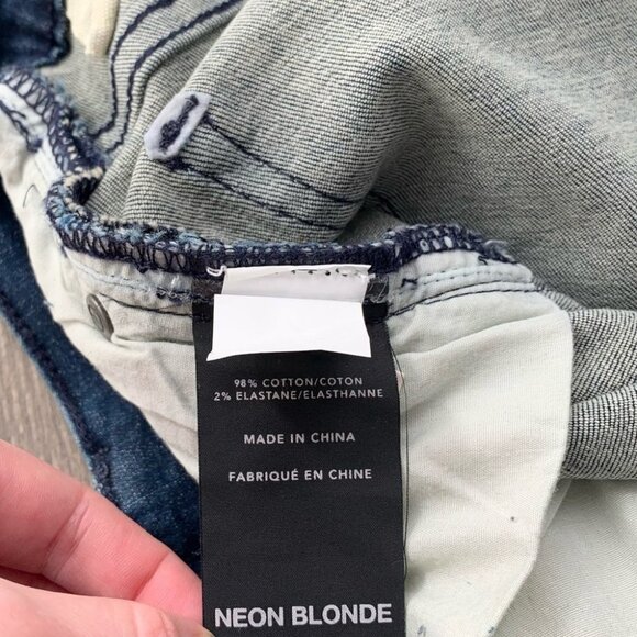 Free People NEON BLONDE Bombshell High Rise Skinny Jean High rise Dark Wash - Picture 10 of 15